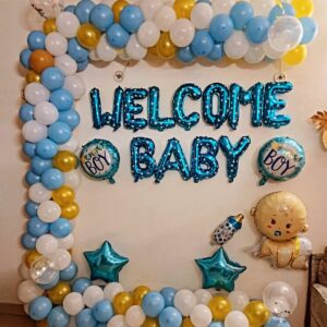 Golden Blue Welcome Baby Setup