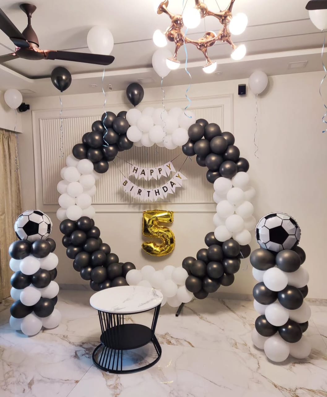Black & White Soccer Ring Decor