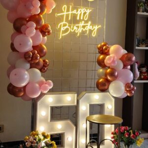Clean and Elegant birthday decoration setup